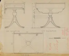 Drop Leaf, Pedestal Table, 1935/1942. Creator: Arthur Johnson