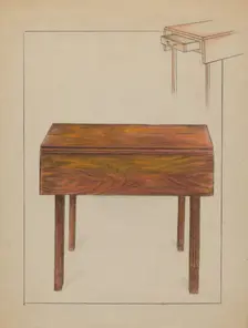Drop Leaf Table, 1935/1942. Creator: Ruth Bialostosky