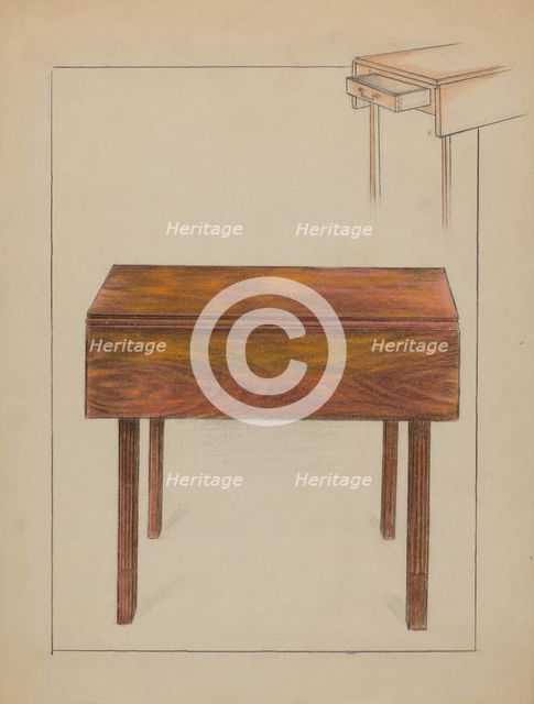 Drop Leaf Table, 1935/1942. Creator: Ruth Bialostosky.