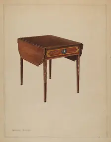 Drop-leaf Table, 1936. Creator: Bernard Gussow