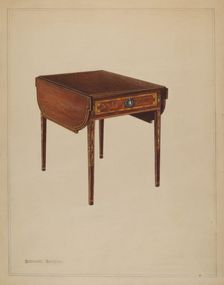 Drop-leaf Table, 1936. Creator: Bernard Gussow