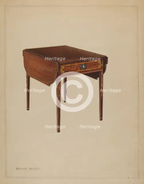 Drop-leaf Table, 1936. Creator: Bernard Gussow.