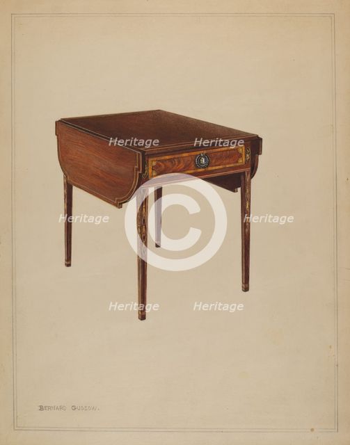 Drop-leaf Table, 1936. Creator: Bernard Gussow.