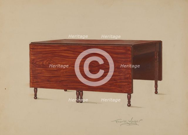 Drop Leaf Table, 1936. Creator: Frank Wenger.
