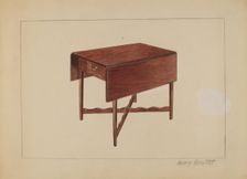 Drop-Leaf Table, 1936. Creator: Henry Granet