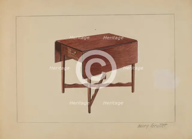 Drop-Leaf Table, 1936. Creator: Henry Granet.
