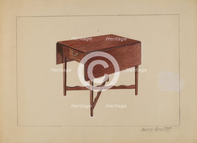 Drop-Leaf Table, 1936. Creator: Henry Granet.