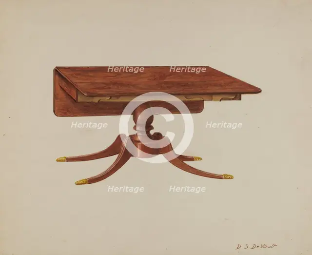 Drop-leaf Table, c. 1941. Creator: David S De Vault.