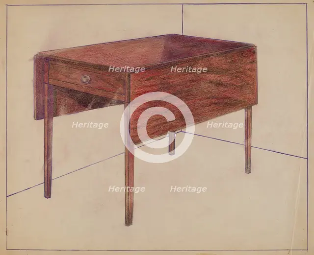 Drop-leaf Table, c. 1936. Creator: Charles Charon.