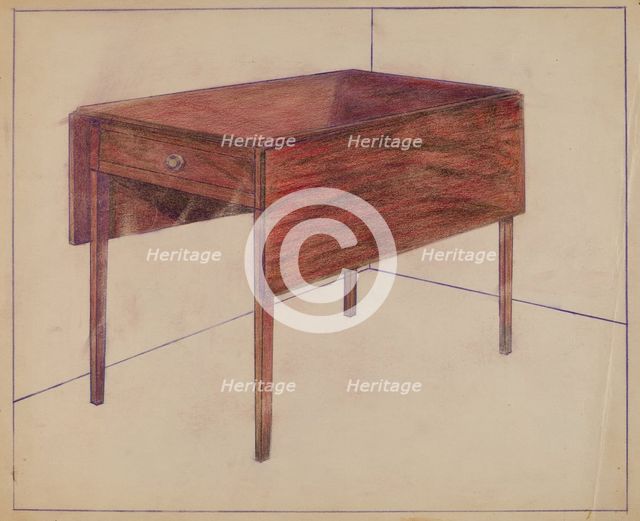 Drop-leaf Table, c. 1936. Creator: Charles Charon.