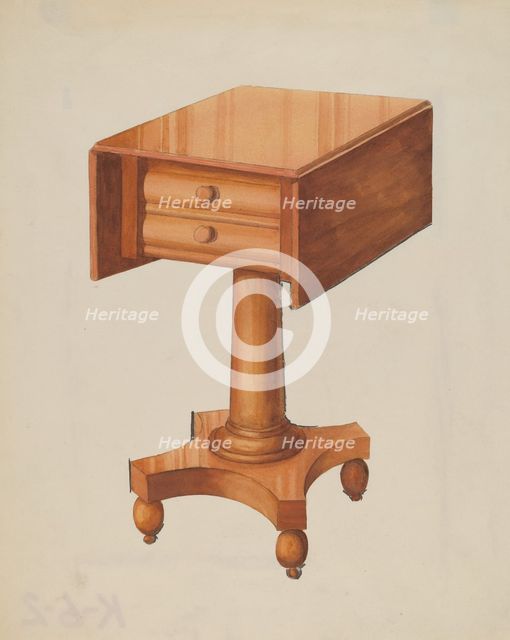 Drop-leaf Table, c. 1936. Creator: Rex F Bush.