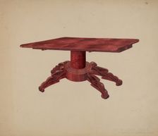 Drop-leaf Table, c. 1938. Creator: Edward A Darby
