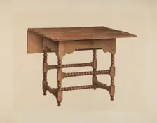 Drop-leaf Table, c. 1938. Creator: Isadore Goldberg