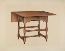Drop-leaf Table, c. 1938. Creator: Isadore Goldberg