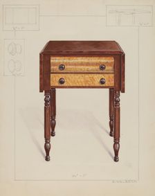 Dropleaf Table, c. 1936. Creator: Alfred Walbeck