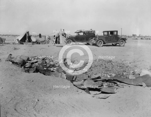 Drought refugees in California near Holtville, 1937. Creator: Dorothea Lange.