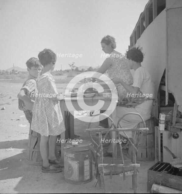 Drought refugees in Phoenix, Arizona, 1936. Creator: Dorothea Lange.