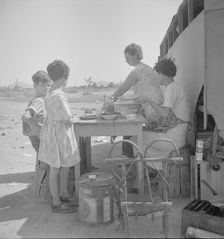 Drought refugees in Phoenix, Arizona, 1936. Creator: Dorothea Lange