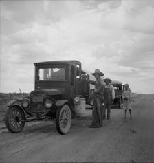 Drought refugees stopped along the highway near Lordsburg, New Mexico, 1937. Creator: Dorothea Lange