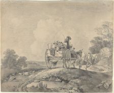 Drover with Calves in a Country Cart, c. 1755. Creator: Thomas Gainsborough