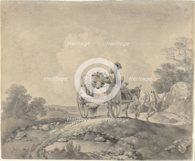 Drover with Calves in a Country Cart, c. 1755. Creator: Thomas Gainsborough.