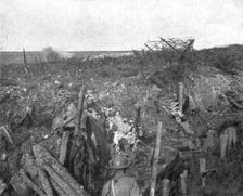 Du 16 au 30 avril 1917; Une position allemande du plateau de Craonne, apres le pilonnage..., 1917. Creator: Unknown