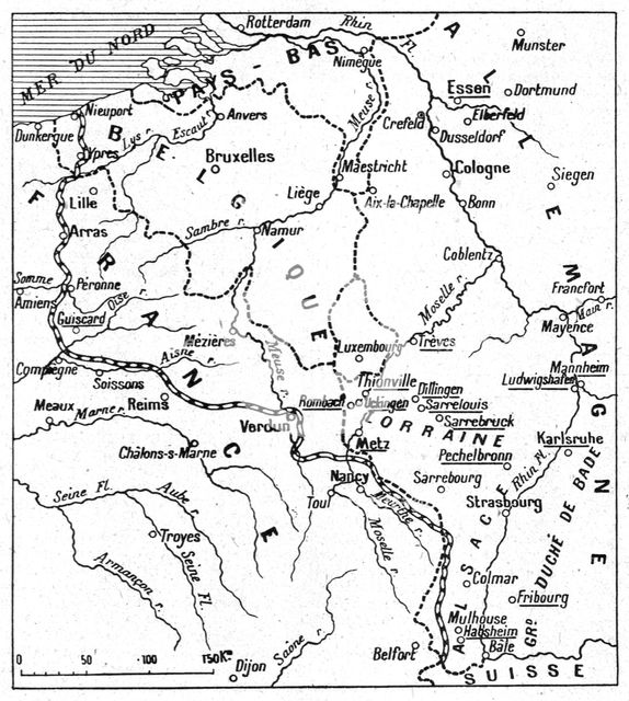 'Du front a Essen. -- Les noms soulignes sont ceux de points bombardes par nos escadrilles', 1916. Creator: Unknown.
