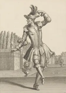 Du Moulin in Peasant Garb Dancing at the Opera,.n.d. Creator: Jean Berain