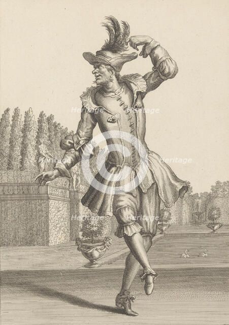 Du Moulin in Peasant Garb Dancing at the Opera,.n.d. Creator: Jean Berain.