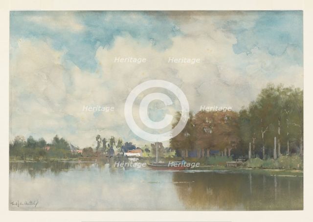 Dutch canal, c.1875-c.1899. Creator: Frederik Jacobus van Rossum du Chattel.