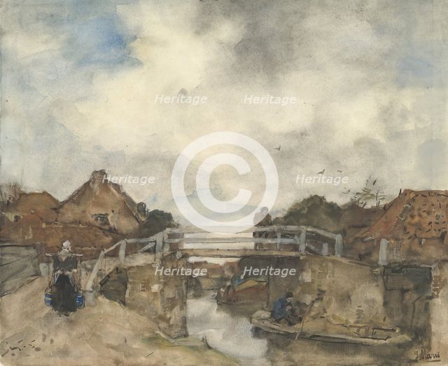 Dutch Canal, Rijswijk, second half 19th century. Creator: Jacob Henricus Maris.