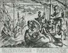 Dutch and Roman Flotillas on the Rhine, published 1612. Creator: Antonio Tempesta