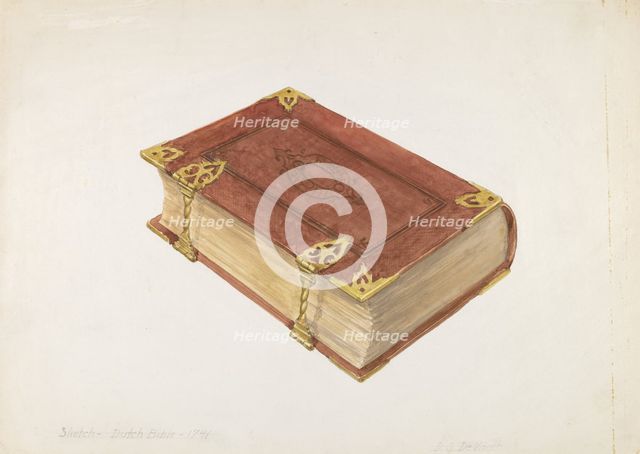 Dutch Bible, 1935/1942. Creator: David S De Vault.