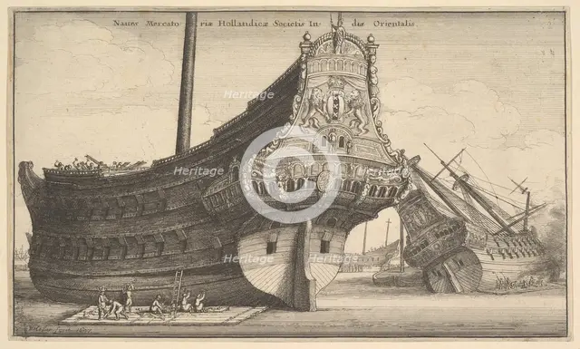 Dutch East Indiaman, 1647. Creator: Wenceslaus Hollar.