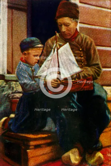 Dutch father and son in traditional dress, c1928. Creator: Unknown.