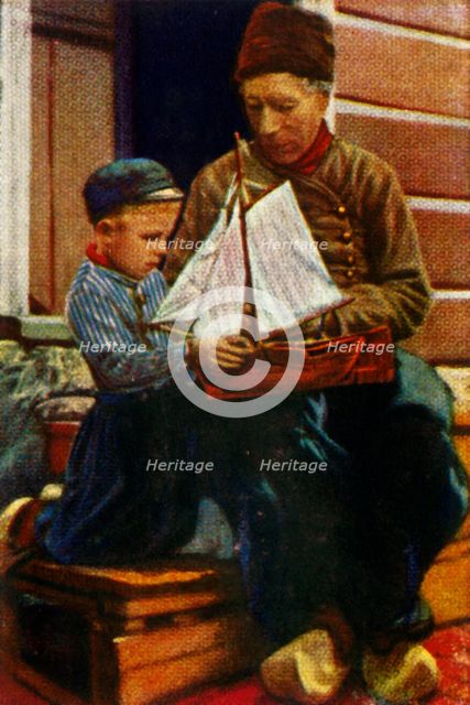Dutch father and son in traditional dress, c1928. Creator: Unknown.