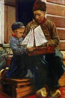 Dutch father and son in traditional dress, c1928. Creator: Unknown