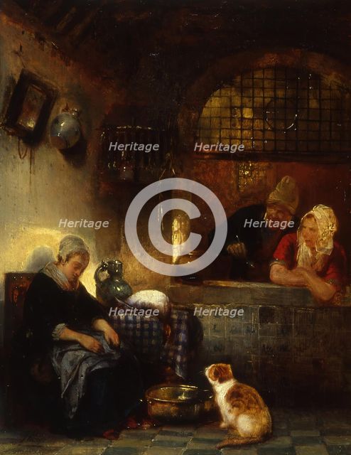Dutch Interior, c1840. Creator: Jan August Hendrik Leys.