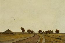 Dutch landscape with farms, 1877. Creator: Rudolf Ribarz