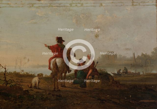 Dutch Landscape with Figures, late 18th-early 19th century. Creator: Jacob van Strij.