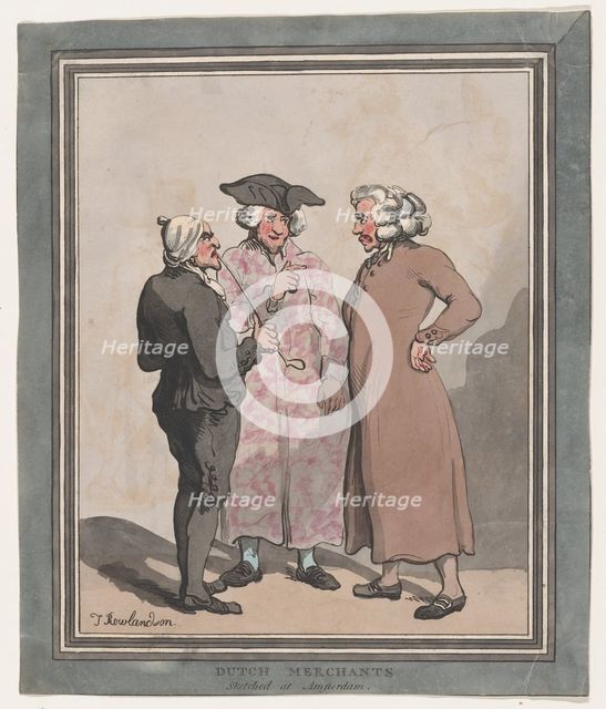 Dutch Merchants Sketched at Amsterdam, 1796-97., 1796-97. Creator: Thomas Rowlandson.