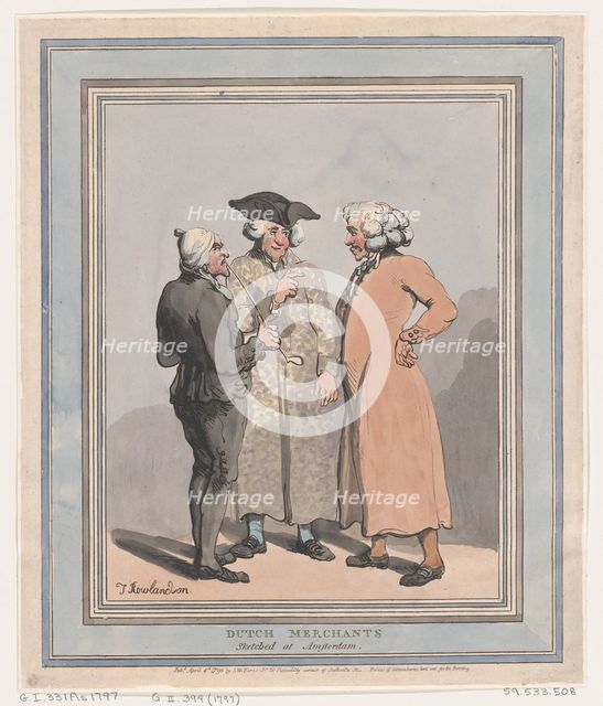 Dutch Merchants Sketched at Amsterdam, April 4, 1796., April 4, 1796. Creator: Thomas Rowlandson.