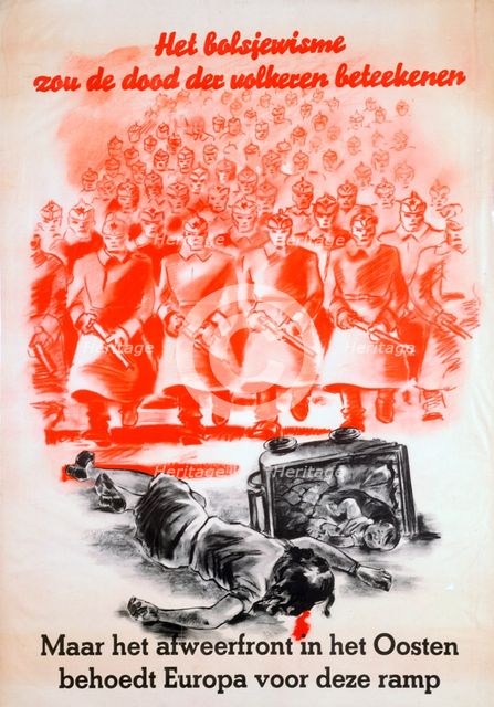 Dutch Nazi anti-communist propaganda poster, c1941-1945. Artist: Unknown