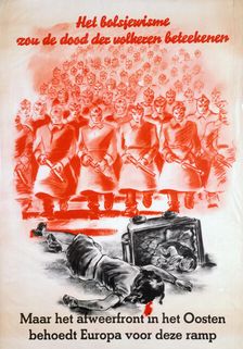 Dutch Nazi anti-communist propaganda poster, c1941-1945