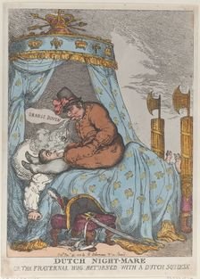 Dutch Night-Mare or the Fraternal Hug Returned with a Dutch Squeeze, November..., November 30, 1813. Creator: Thomas Rowlandson