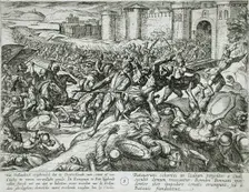Dutch Soldiers Return from Germany to Aid Civilis Defeat the Romans, published 1612. Creator: Antonio Tempesta