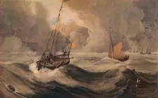 Dutch Schuyts off Flushing 19th century, (1935). Artist: Francois Louis Thomas Francia