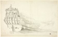 Dutch Ship with Ornamental Prow Seen from Starboard Quarter, n.d. Creator: Willem van de Velde I