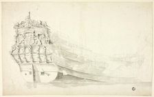 Dutch Ship with Ornamental Prow Seen from Starboard Quarter, n.d. Creator: Willem van de Velde I