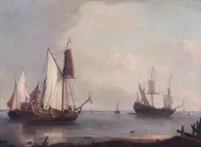 Dutch Shipping in a River 17th century. Artist: Abraham Storck